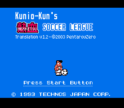 Kunio Kun no Nekketsu Soccer League (english translation) Title Screen